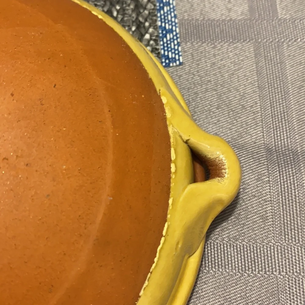 Clay Ceramic Mustard/Brown Clay Bowls Set 6 3/4”